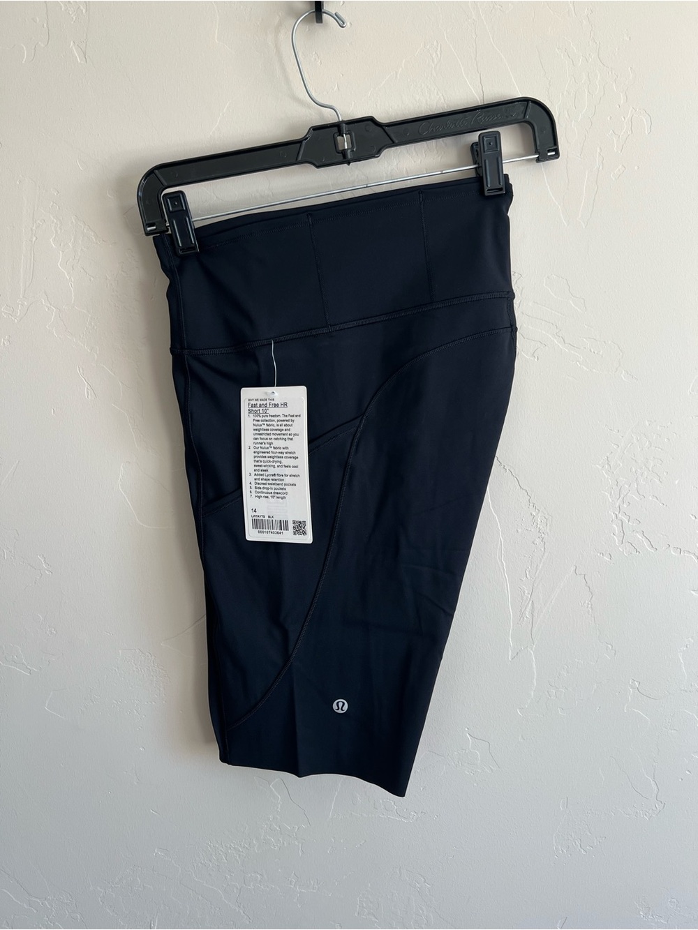NWT lululemon Fast and Free High Rise Short 10 Black Size 14